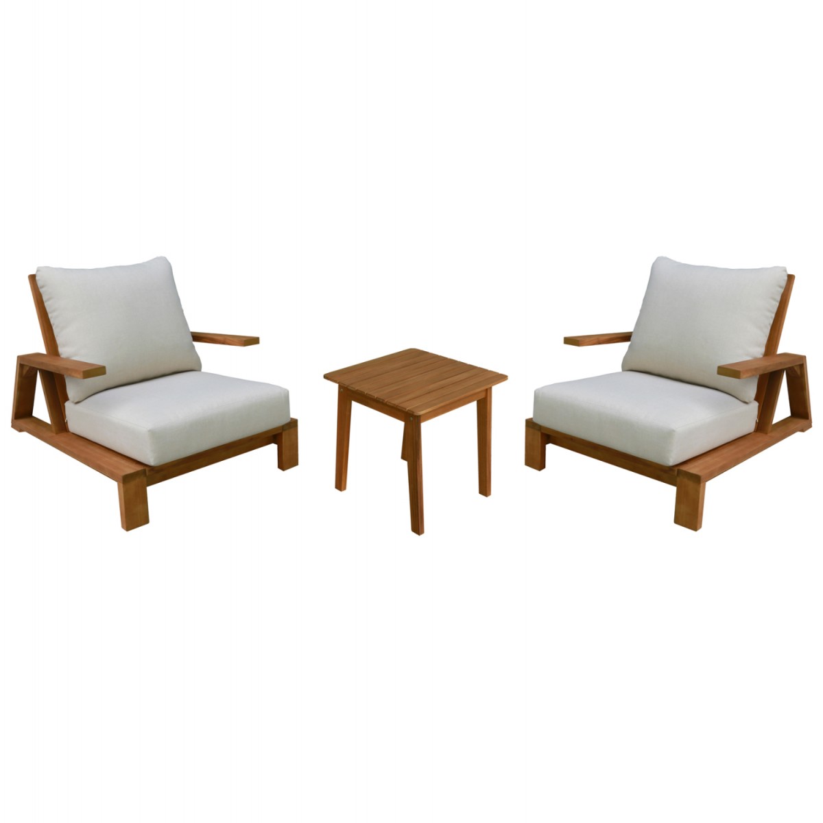 LOUNGE ΣΕΤ MIREX HM10893 ΤΡΑΠΕΖΑΚΙ & 2 ΠΟΛΥΘΡΟΝΕΣ--ΞΥΛΟ ΑΚΑΚΙΑΣ--ΕΚΡΟΥ ΜΑΞΙΛΑΡΙΑ