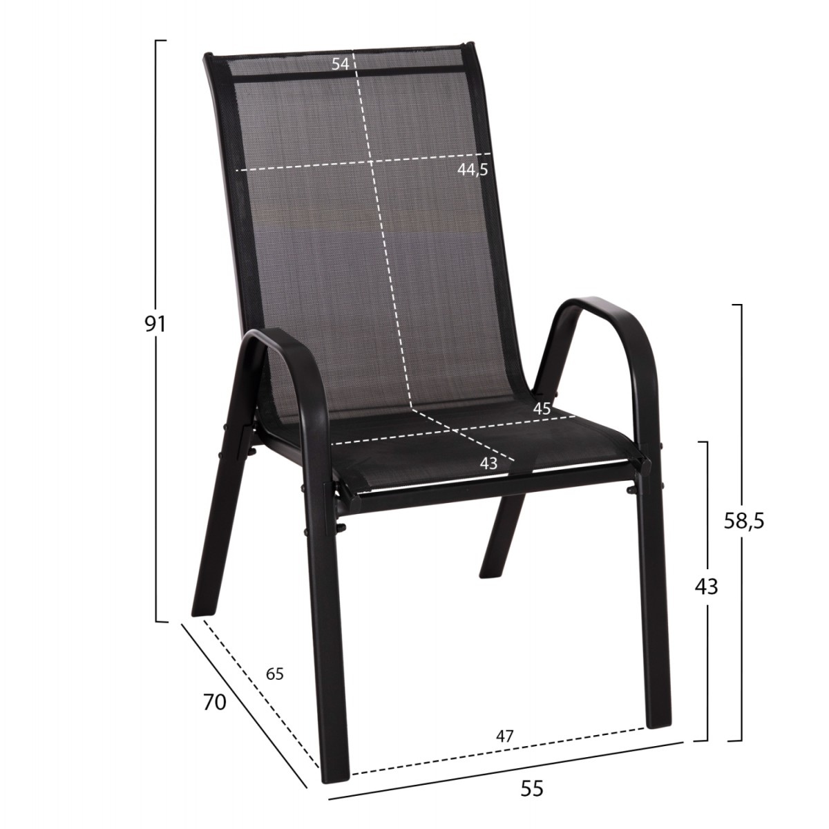 ΣΕΤ ΤΡΑΠΕΖΑΡΙΑΣ 5ΤΜΧ ADAM HM10896.03 ΤΡΑΠΕΖΙ 120x70εκ & 4 ΠΟΛΥΘΡΟΝΕΣ--ΜΑΥΡΟ