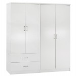 ΝΤΟΥΛΑΠΑ 4-ΦΥΛΛΗ ΜΕ 2 ΣΥΡΤΑΡΙΑ JENNA HM11351.05 ΜΕΛΑΜΙΝΗ ΣΕ ΛΕΥΚΟ 160x43x181Υ