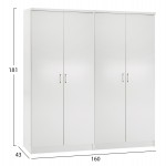 ΣΕΤ 2 ΝΤΟΥΛΑΠΕΣ 2ΦΥΛΛΕΣ JENNA HM11350.05 ΜΕΛΑΜΙΝΗ ΣΕ ΛΕΥΚΟ 160x43x181Υεκ