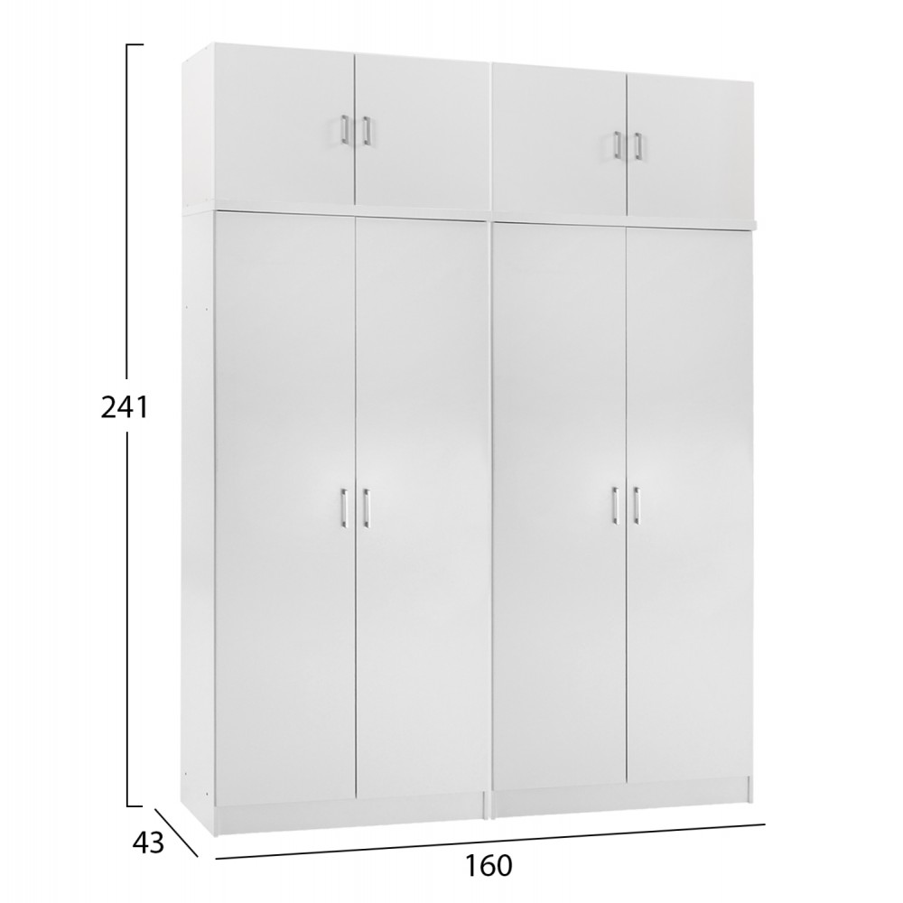 ΣΕΤ 2 ΝΤΟΥΛΑΠΕΣ 2ΦΥΛΛΕΣ ΜΕ ΠΑΤΑΡΙΑ JENNA HM11353.05 ΜΕΛΑΜΙΝΗ ΣΕ ΛΕΥΚΟ 160x43x240Υεκ