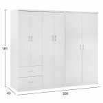 ΝΤΟΥΛΑΠΑ 6ΦΥΛΛΗ BLAKELY HM21235.05 ΜΕΛΑΜΙΝΗ ΧΡΩΜΑ ΛΕΥΚΟ 201x43x181Υεκ