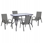 ΣΕΤ ΤΡΑΠΕΖΑΡΙΑΣ 5ΤΜΧ ADAM HM10897.01 ΤΡΑΠΕΖΙ 110x60εκ & 4 ΠΟΛΥΘΡΟΝΕΣ--ΓΚΡΙ