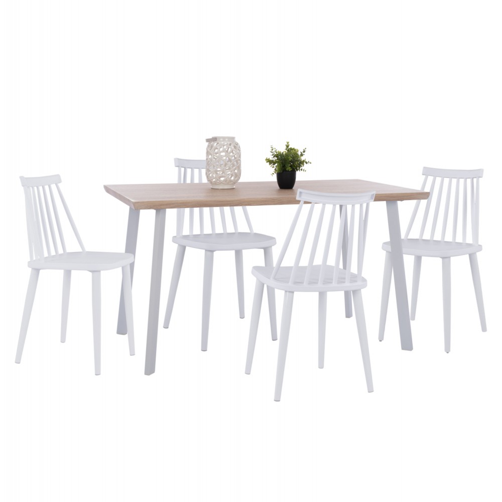 ΣΕΤ ΤΡΑΠΕΖΑΡΙΑΣ 5ΤΜΧ OFIRA HM10634 MDF TOP ΣΕ SONAMA--ΛΕΥΚΕΣ ΚΑΡΕΚΛΕΣ