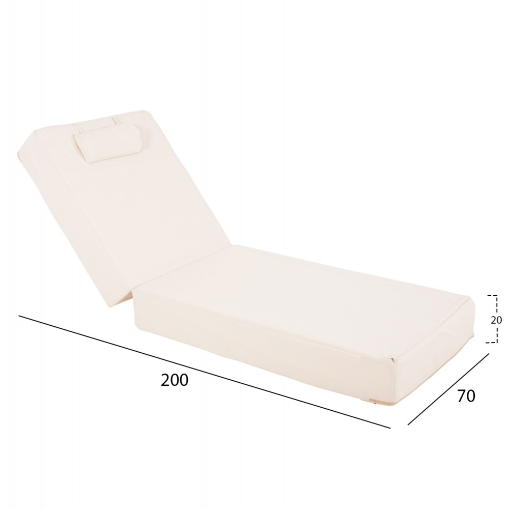 ΜΑΞΙΛΑΡΙ ΞΑΠΛΩΣΤΡΑΣ TEXTILENE SIFNOS ΜΠΕΖ HM11761.02 200(120+80)x70x20Yεκ.