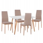 ΣΕΤ ΤΡΑΠΕΖΑΡΙΑΣ 5ΤΜΧ MINIMAL HM11767 ΛΕΥΚΟ MDF-ΜΠΕΖ ΥΦΑΣΜΑ