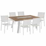 ΣΕΤ ΤΡΑΠΕΖΑΡΙΑΣ 7ΤΜΧ ΤΡΑΠ POLYWOOD 200Χ100 & ΠΟΛ ΜΕΤΑΛΛΙΚΗ TEXTLINE ΛΕΥΚΟ HM11838