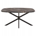 ΤΡΑΠΕΖΙ ΟΒΑΛ RODDEN HM11903.02 ΜΕ WERZALIT BLACK/GOLD MARBLE-ΜΑΥΡΗ ΒΑΣΗ 146x94x75Υεκ