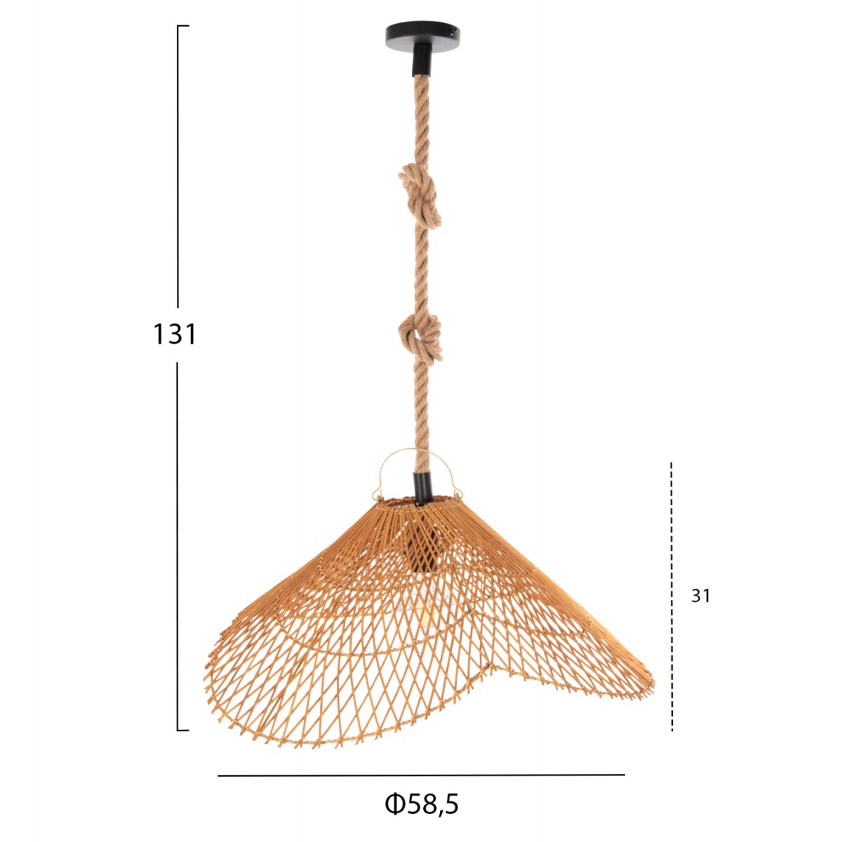 ΣΕΤ ΦΩΤΙΣΤΙΚΟ ΟΡΟΦΗΣ ΚΡΕΜΑΣΤΟ HM11925.01 ΣΧΟΙΝΙ ΚΑΙ ΦΥΣΙΚΟ RATTAN Φ58,5Χ131Υεκ.