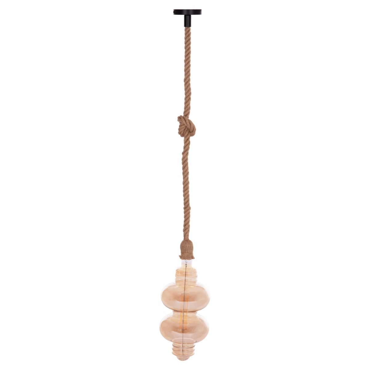 ΦΩΤΙΣΤΙΚΟ ΟΡΟΦΗΣ ΚΡΕΜΑΣΤΟ ΜΕ ΛΑΜΠΤΗΡΑ HM11929.01--ΣΧΟΙΝΙ 1m ΠΑΧΟΥΣ 2cm-ΝΤΟΥΙ Ε27