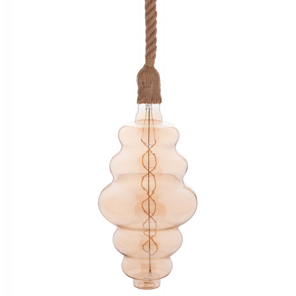 ΦΩΤΙΣΤΙΚΟ ΟΡΟΦΗΣ ΚΡΕΜΑΣΤΟ ΜΕ ΛΑΜΠΤΗΡΑ HM11932.01--ΣΧΟΙΝΙ 1m ΠΑΧΟΥΣ 2cm-ΝΤΟΥΙ Ε27