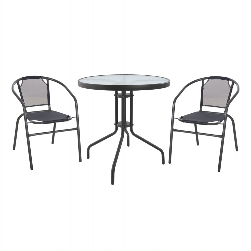 ΣΕΤ ΕΞΩΤ. ΧΩΡΟΥ 3ΤΜΧ HM10711 ΓΚΡΙ ΜΕΤΑΛΛΟ-ΓΥΑΛΙ ΑΣΦΑΛΕΙΑΣ-ΓΚΡΙ TEXTILENE