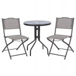 ΣΕΤ ΕΞ.ΧΩΡΟΥ 3ΤΜΧ LIMA HM21038.01 ΤΡΑΠΕΖΙ LIMA & 2 ΠΤΥΣΣΟΜΕΝΕΣ ΚΑΡΕΚΛΕΣ ΓΚΡΙ