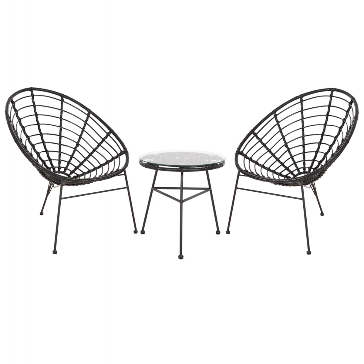 ΣΕΤ ΕΞΩΤΕΡΙΚΟΥ ΧΩΡΟΥ 3ΤΜΧ ALLEGRA HM21047.12 ΜΑΥΡΟ ΣΥΝΘ.RATTAN & ΜΕΤΑΛΛΟ