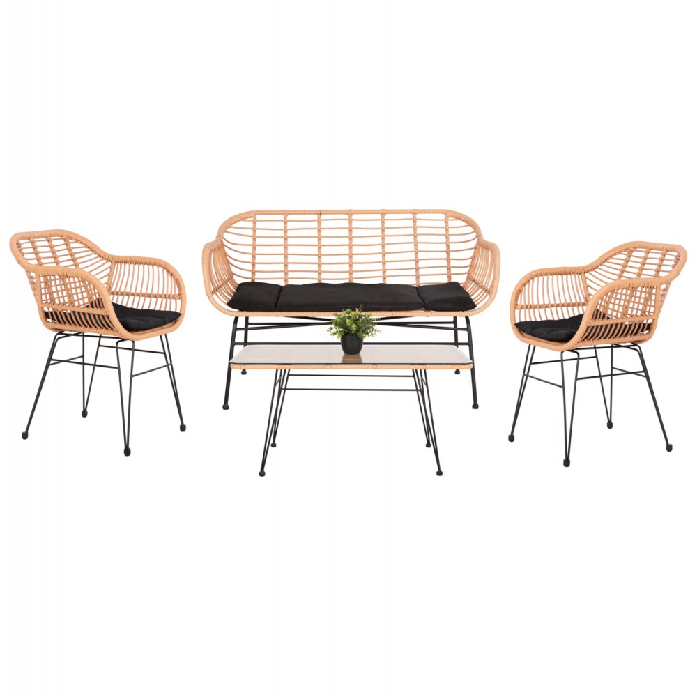 ΣΕΤ ΣΑΛΟΝΙ ΕΞΩΤΕΡΙΚΟΥ ΧΩΡΟΥ 4ΤΜΧ ALLEGRA HM21052 WICKER-ΜΕΤΑΛΛΟ