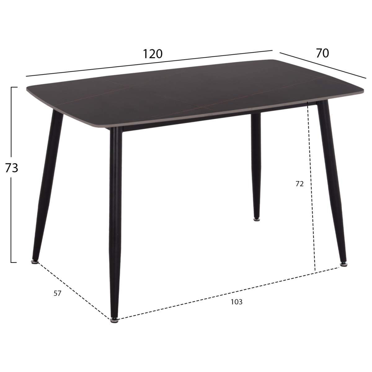 ΣΕΤ ΤΡΑΠΕΖΑΡΙΑΣ 5ΤΜΧ RAVEN HM21068.02 ΚΕΡΑΜΙΚΟ TOP ΜΑΥΡΟ ΜΑΡΜΑΡΟ--ΓΚΡΙ ΥΦΑΣΜΑ