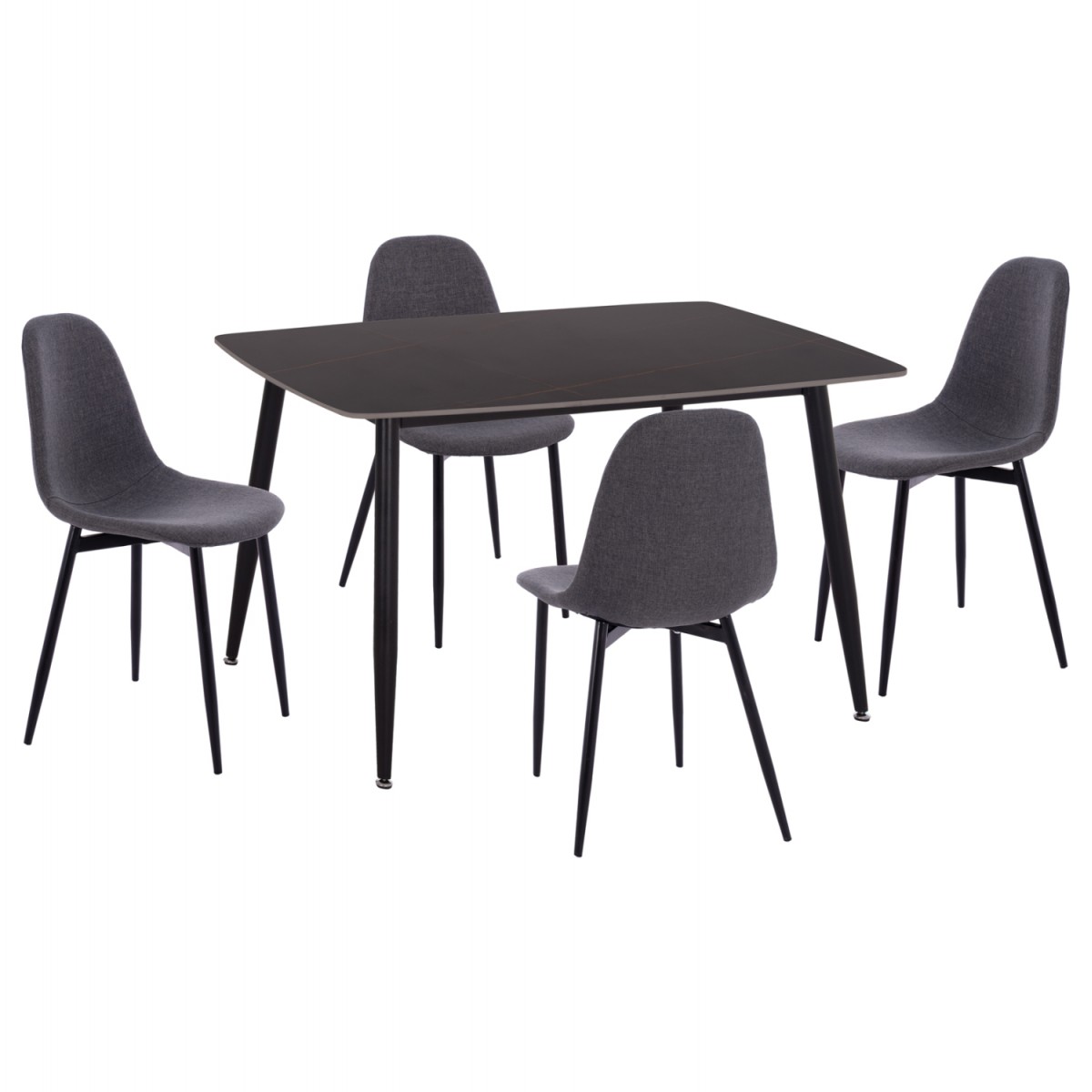 ΣΕΤ ΤΡΑΠΕΖΑΡΙΑΣ 5ΤΜΧ RAVEN HM21068.02 ΚΕΡΑΜΙΚΟ TOP ΜΑΥΡΟ ΜΑΡΜΑΡΟ--ΓΚΡΙ ΥΦΑΣΜΑ