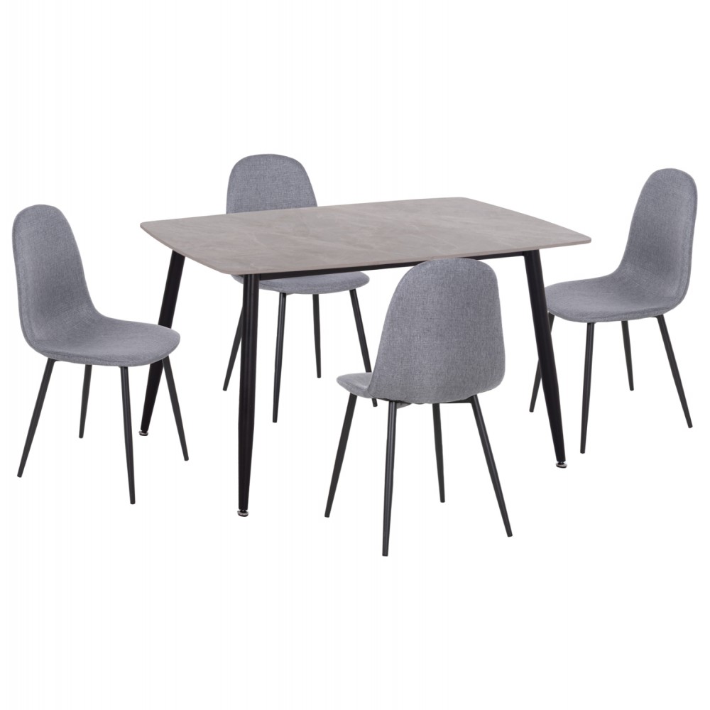 ΣΕΤ ΤΡΑΠΕΖΑΡΙΑΣ 5ΤΜΧ RAVEN HM21068.03 ΚΕΡΑΜΙΚΟ TOP ΓΚΡΙ ΜΑΡΜΑΡΟ--ΓΚΡΙ ΥΦΑΣΜΑ