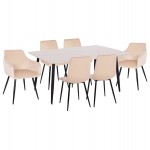 ΣΕΤ ΤΡΑΠΕΖΑΡΙΑΣ 7ΤΜΧ RAVEN HM21070.01 ΚΕΡΑΜΙΚΟ TOP--4 ΚΑΡΕΚΛΕΣ & 2 ΠΟΛΥΘΡΟΝΕΣ ΕΚΡΟΥ