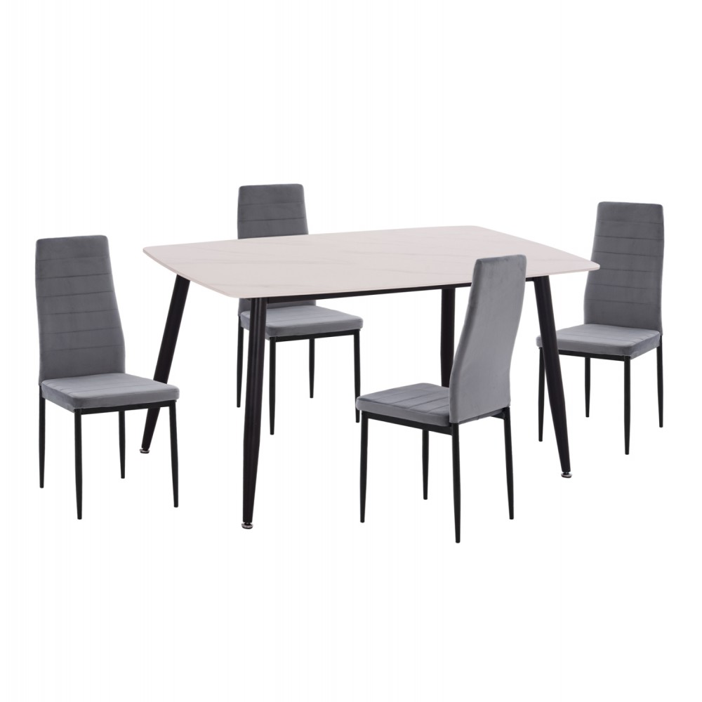 ΣΕΤ ΤΡΑΠΕΖΑΡΙΑΣ 5ΤΜΧ RAVEN HM21071.03 ΚΕΡΑΜΙΚΟ TOP ΛΕΥΚΟ ΜΑΡΜΑΡΟ--ΒΕΛΟΥΔΟ ΓΚΡΙ