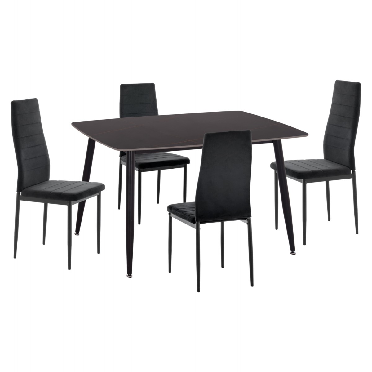 ΣΕΤ ΤΡΑΠΕΖΑΡΙΑΣ 5ΤΜΧ RAVEN HM21224.02 ΚΕΡΑΜΙΚΟ TOP ΜΑΥΡΟ ΜΑΡΜΑΡΟ--ΒΕΛΟΥΔΟ ΜΑΥΡΟ