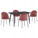 ΣΕΤ ΤΡΑΠΕΖΑΡΙΑΣ 5ΤΜΧ RAVEN HM21072.02 ΚΕΡΑΜΙΚΟ TOP ΜΑΥΡΟ ΜΑΡΜΑΡΟ & 4 ΚΑΡΕΚΛΕΣ