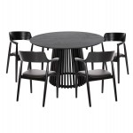 ΣΕΤ ΤΡΑΠΕΖΑΡΙΑΣ 5ΤΜΧ KINGSLEY HM21075.02 ΣΤΡΟΓΓΥΛΟ ΤΡΑΠΕΖΙ Φ120εκ.& 4 ΚΑΡΕΚΛΕΣ-ΜΑΥΡΟ