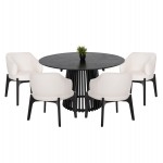 ΣΕΤ ΤΡΑΠΕΖΑΡΙΑΣ 5ΤΜΧ ABAI HM21077.01 ΣΤΡΟΓΓΥΛΟ ΤΡΑΠΕΖΙ Φ150εκ.& 4 ΚΑΡΕΚΛΕΣ-ΜΑΥΡΟ