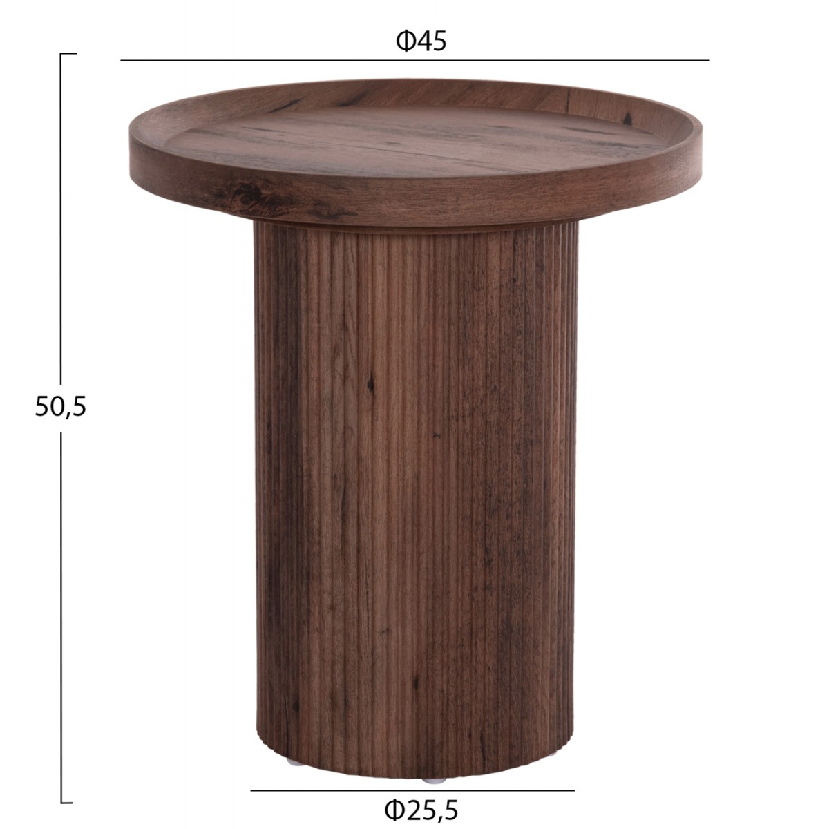 ΣΕΤ 2ΤΜΧ ΤΡΑΠΕΖΙΑ ΣΑΛΟΝΙΟΥ MARGON HM21084 MDF ΣΚΟΥΡΟ ΚΑΦΕ Φ80εκ & Φ45εκ