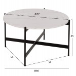 ΣΕΤ 2ΤΜΧ ΤΡΑΠΕΖΙΑ ΣΑΛΟΝΙΟΥ RONDA HM21089.04 MDF ΛΕΥΚΟ ΜΑΡΜΑΡΟ Φ80εκ & Φ50εκ