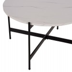 ΣΕΤ 2ΤΜΧ ΤΡΑΠΕΖΙΑ ΣΑΛΟΝΙΟΥ RONDA HM21089.04 MDF ΛΕΥΚΟ ΜΑΡΜΑΡΟ Φ80εκ & Φ50εκ