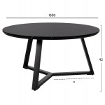 ΣΕΤ 2ΤΜΧ ΤΡΑΠΕΖΙΑ ΣΑΛΟΝΙΟΥ ROCKET HM21090 MDF ΜΑΥΡΟ ΜΑΡΜΑΡΟ Φ80εκ & Φ45εκ