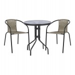 ΣΕΤ ΕΞΩΤ.ΧΩΡΟΥ 3ΤΜΧ LIMA HM21110 ΤΡΑΠΕΖΙ ΜΕ 2 ΠΟΛΥΘΡΟΝΕΣ- ΓΚΡΙ ΧΡΩΜΑ