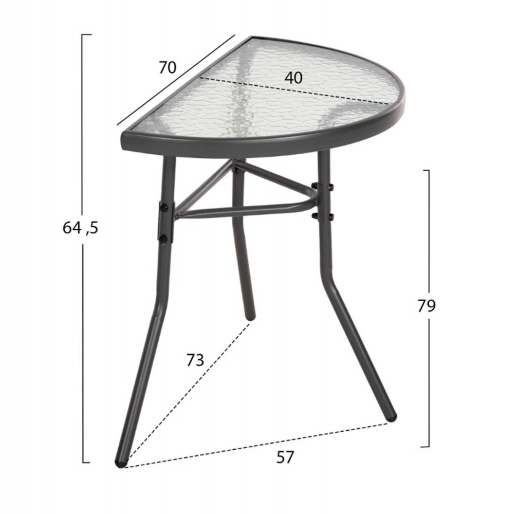 ΣΕΤ ΕΞΩΤ.ΧΩΡΟΥ 3ΤΜΧ LAURA HM21112 ΤΡΑΠΕΖΙ ΗΜΙΚΥΚΛΙΚΟ & 2 ΠΟΛΥΘΡΟΝΕΣ- ΓΚΡΙ