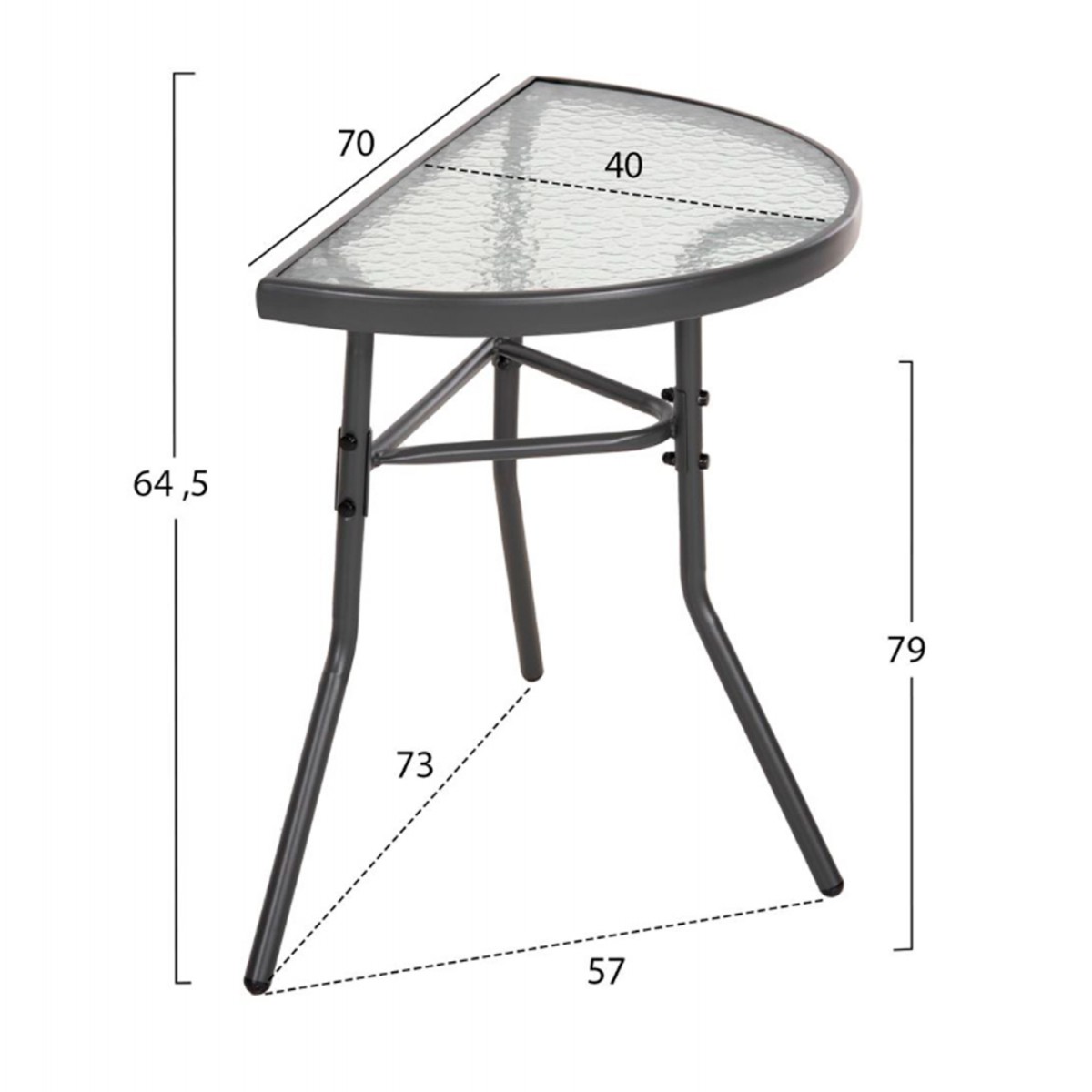 ΣΕΤ ΕΞΩΤ.ΧΩΡΟΥ 3ΤΜΧ LAURA HM21112 ΤΡΑΠΕΖΙ ΗΜΙΚΥΚΛΙΚΟ & 2 ΠΟΛΥΘΡΟΝΕΣ- ΓΚΡΙ