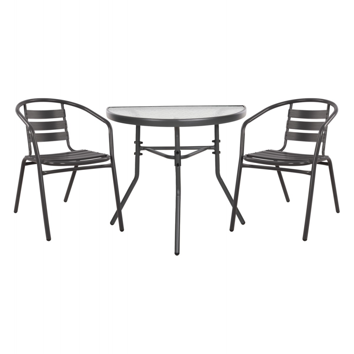 ΣΕΤ ΕΞΩΤ.ΧΩΡΟΥ 3ΤΜΧ LAURA HM21112 ΤΡΑΠΕΖΙ ΗΜΙΚΥΚΛΙΚΟ & 2 ΠΟΛΥΘΡΟΝΕΣ- ΓΚΡΙ