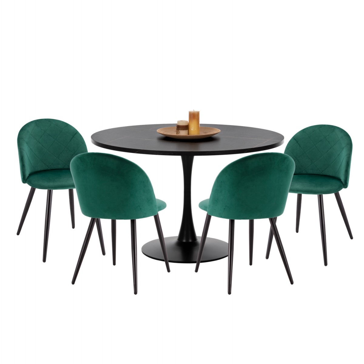 ΣΕΤ ΤΡΑΠΕΖΑΡΙΑΣ 5ΤΜΧ ROLLO HM21113 ΤΡΑΠΕΖΙ ΣΤΡΟΓΓΥΛΟ- 4 ΚΑΡΕΚΛΕΣ ΒΕΛΟΥΔΟ ΚΥΠΑΡΙΣΣΙ