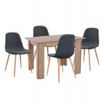 ΣΕΤ ΤΡΑΠΕΖΑΡΙΑΣ 5ΤΜΧ KELVIN HM21116 ΤΡΑΠΕΖΙ ΜΕ ΚΑΡΕΚΛΕΣ ΜΕΤΑΛΛΙΚΕΣ ΜΕ ΥΦΑΣΜΑ