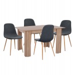 ΣΕΤ ΤΡΑΠΕΖΑΡΙΑΣ 5ΤΜΧ KELVIN HM21117 ΤΡΑΠΕΖΙ ΜΕ ΚΑΡΕΚΛΕΣ ΜΕΤΑΛΛΙΚΕΣ ΜΕ ΥΦΑΣΜΑ