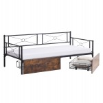 ΚΡΕΒΑΤΙ-ΚΑΝΑΠΕΣ BERNIE HM21120.01 ΜΑΥΡΟΣ ΜΕΤΑΛ. ΣΚΕΛΕΤΟΣ & 2 ΣΥΡΤΑΡΙΑ- ΓΙΑ 190x90εκ.
