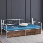 ΚΡΕΒΑΤΙ-ΚΑΝΑΠΕΣ BERNIE HM21121.01 ΛΕΥΚΟΣ ΜΕΤΑΛ.ΣΚΕΛΕΤΟΣ & 2 ΣΥΡΤΑΡΙΑ- ΓΙΑ 190x90εκ.