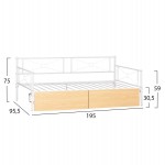 ΚΡΕΒΑΤΙ-ΚΑΝΑΠΕΣ BERNIE HM21121.02 ΛΕΥΚΟ ΜΕΤΑΛΛΟ & 2 SONAMA ΣΥΡΤΑΡΙΑ- ΓΙΑ 190x90εκ.