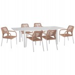 ΣΕΤ ΤΡΑΠΕΖΑΡΙΑΣ ΕΞ.ΧΩΡΟΥ 7ΤΜΧ KRUM HM21131 ΛΕΥΚΟ ΑΛΟΥΜΙΝΙΟ--P.E.RATTAN