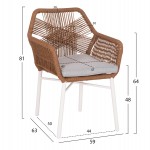 ΣΕΤ ΤΡΑΠΕΖΑΡΙΑΣ ΕΞ.ΧΩΡΟΥ 7ΤΜΧ KRUM HM21132 ΛΕΥΚΟ ΑΛΟΥΜΙΝΙΟ--P.E.TWISTED RATTAN