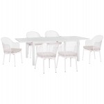 ΣΕΤ ΤΡΑΠΕΖΑΡΙΑΣ ΕΞ.ΧΩΡΟΥ KRUM HM21147 ΤΡΑΠΕΖΙ ΜΕ 6 ΠΟΛΥΘΡΟΝΕΣ--ΛΕΥΚΟ ΑΛΟΥΜΙΝΙΟ