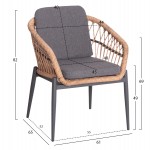 ΣΕΤ ΤΡΑΠΕΖΑΡΙΑΣ ΕΞ.ΧΩΡΟΥ 7ΤΜΧ KRUM HM21157 ΣΚΟΥΡΟ ΓΚΡΙ ΑΛΟΥΜΙΝΙΟ--P.E.RATTAN