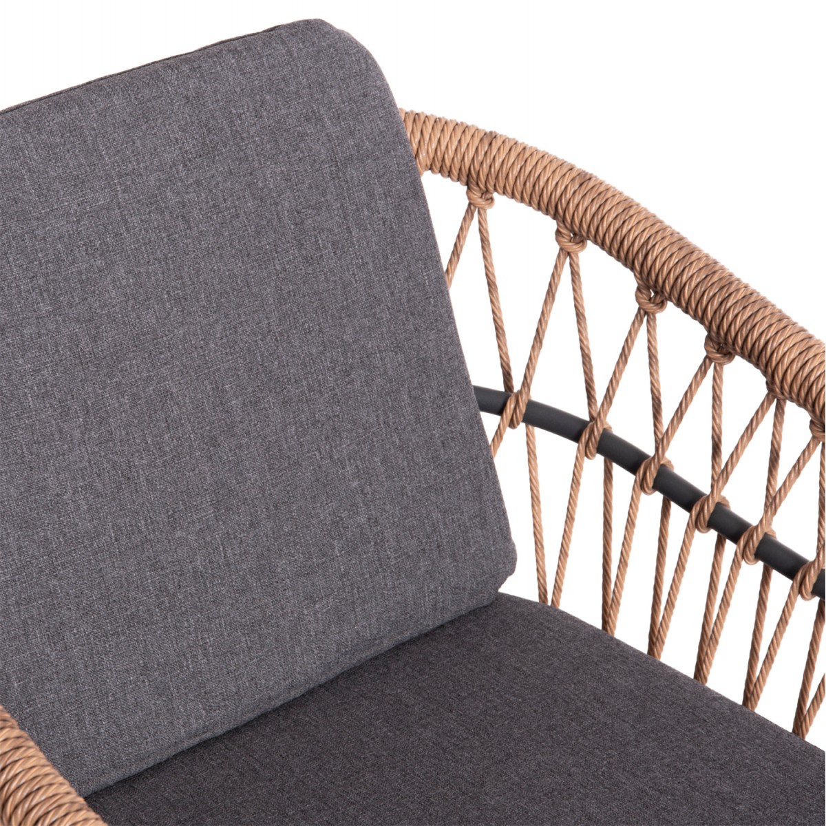 ΣΕΤ ΤΡΑΠΕΖΑΡΙΑΣ ΕΞ.ΧΩΡΟΥ 7ΤΜΧ KRUM HM21157 ΣΚΟΥΡΟ ΓΚΡΙ ΑΛΟΥΜΙΝΙΟ--P.E.RATTAN