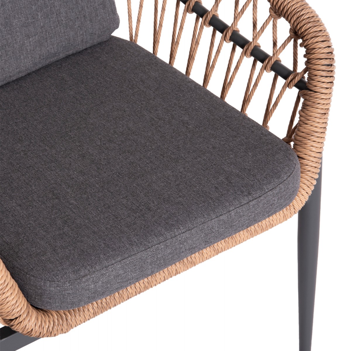 ΣΕΤ ΤΡΑΠΕΖΑΡΙΑΣ ΕΞ.ΧΩΡΟΥ 7ΤΜΧ KRUM HM21157 ΣΚΟΥΡΟ ΓΚΡΙ ΑΛΟΥΜΙΝΙΟ--P.E.RATTAN