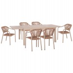 ΣΕΤ ΤΡΑΠΕΖΑΡΙΑΣ ΕΞ.ΧΩΡΟΥ 7ΤΜΧ KRUM HM21159 ΜΟΚΑ ΑΛΟΥΜΙΝΙΟ--P.E.RATTAN