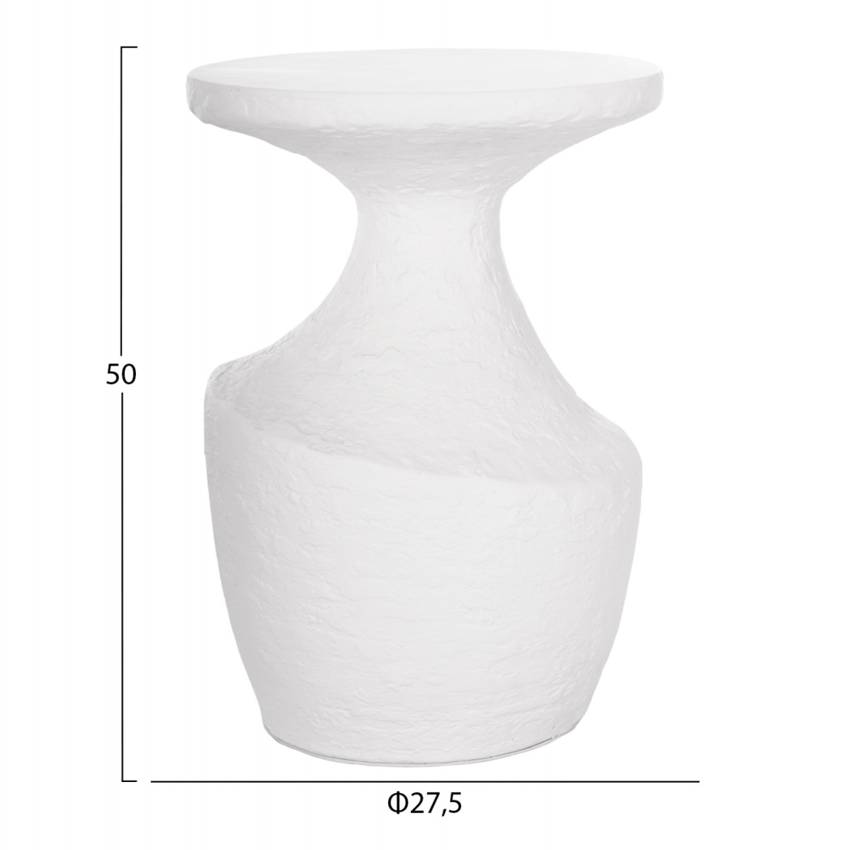 ΣΕΤ ΒΟΗΘΗΤΙΚΑ ΤΡΑΠΕΖΙΑ REBON 2ΤΜΧ HM21137.02 FIBER CEMENT ΣΕ ΛΕΥΚΟ--Φ40εκ & Φ27,5εκ